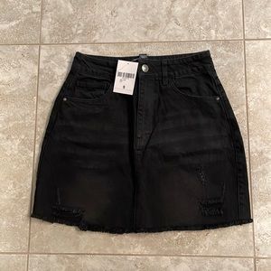 Black Denim Skirt